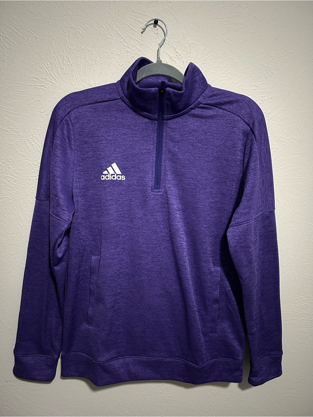 Adidas Size M Purple Quarter-Zip Performance Pullover